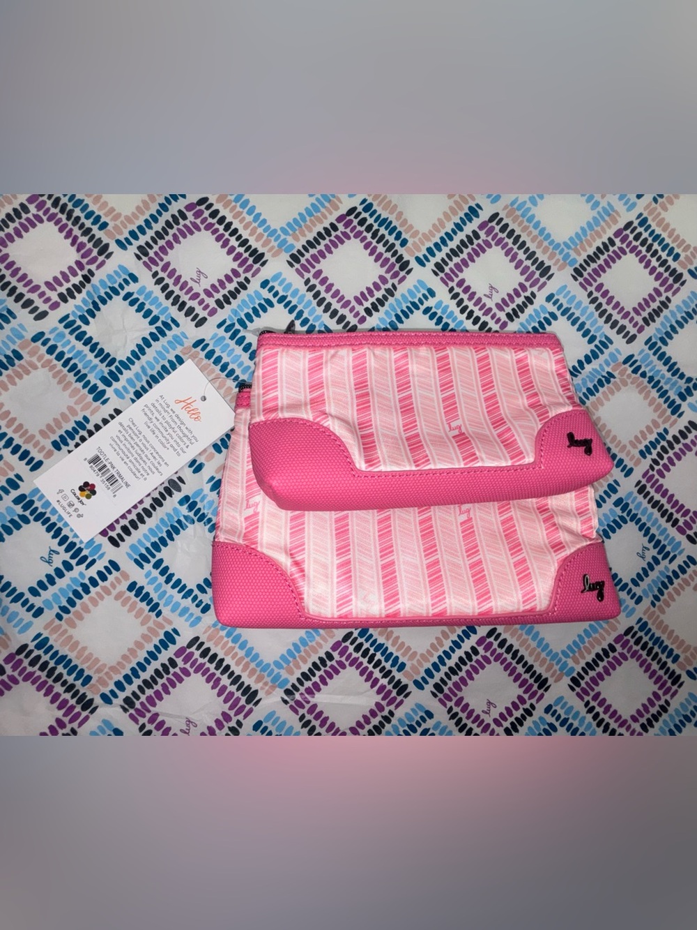 NWT Lug PINK TOURMALINE TOOTLES 2pc Cosmetic Pouches